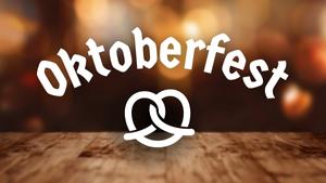 Hintergrundbild für EarRockers Festival Edition, Schrift in weis Oktoberfest, weises Brezel Icon.