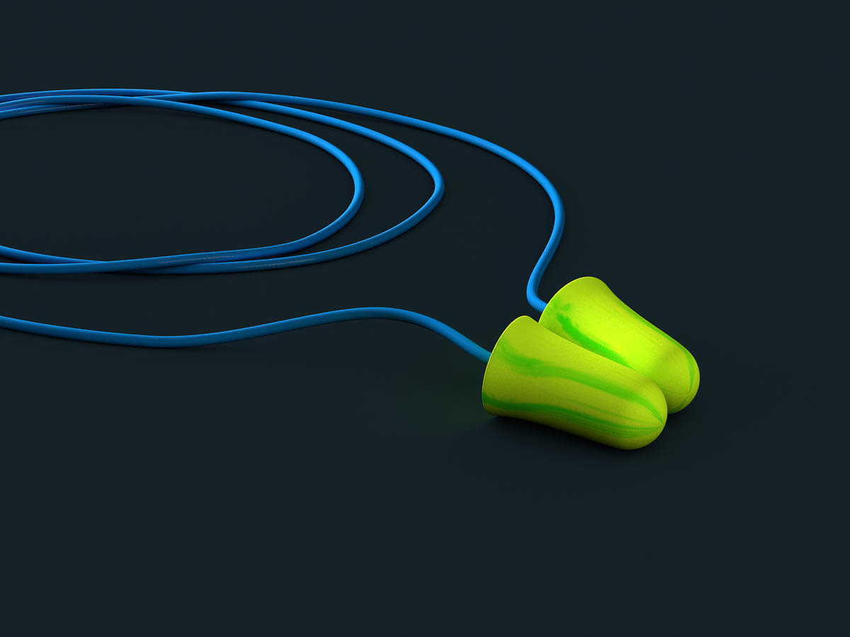 Gehörschutzstöpsel mit Band & Box von MFH Lärmschutz Ohrenstöpsel Ohrstöpsel 